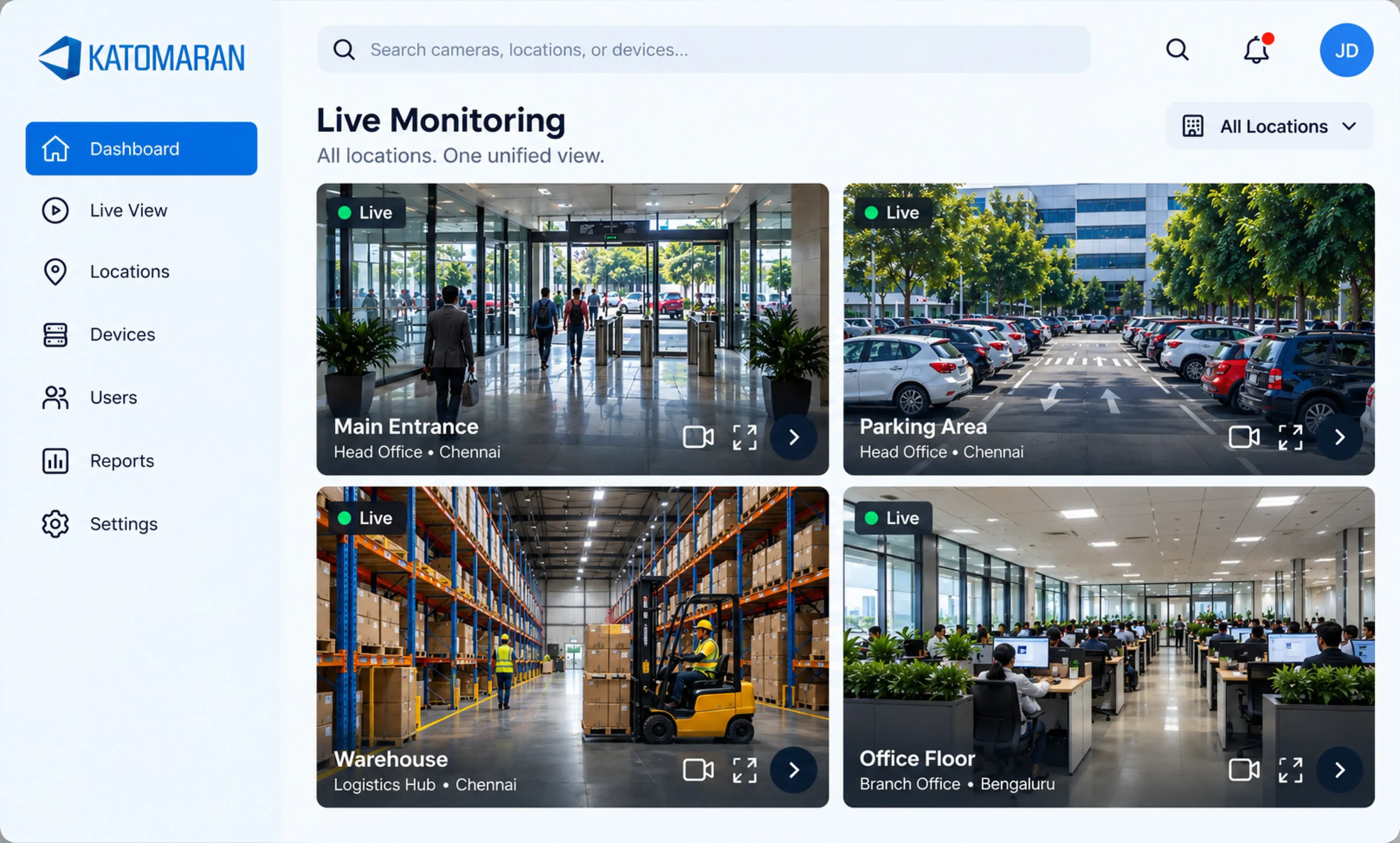 Katomaran Video Management System dashboard interface