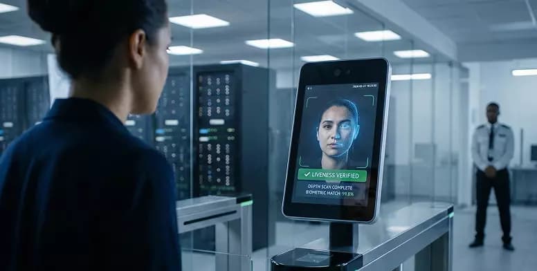 Face scan at entry kiosk