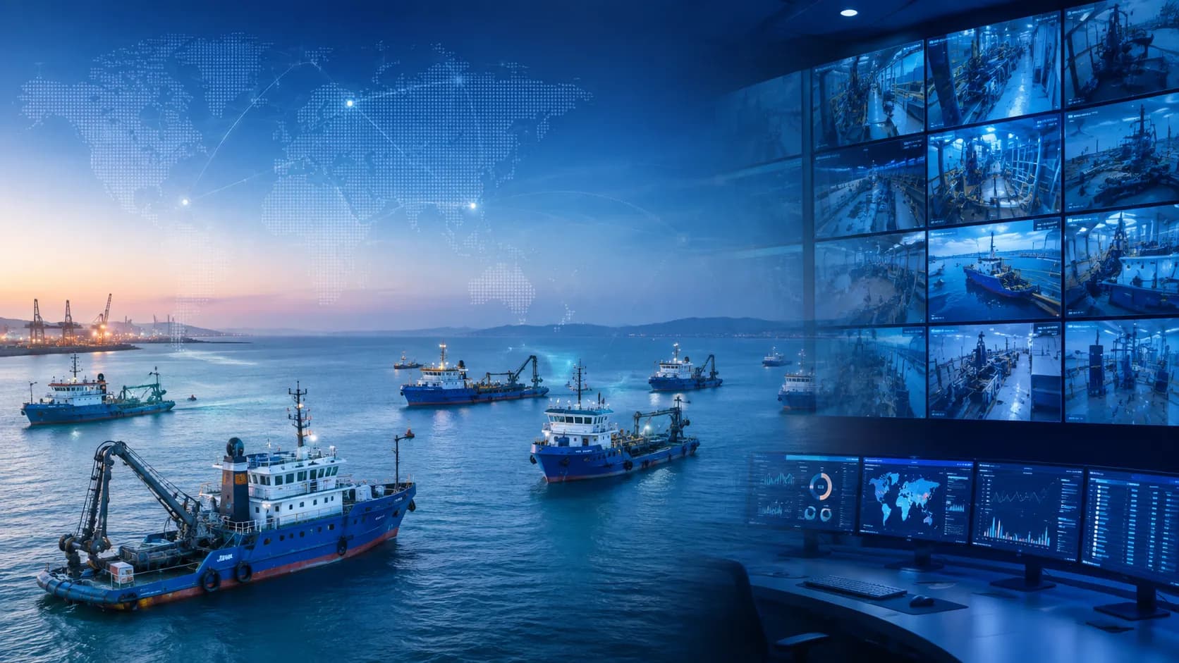 DCI centralized multi-vessel surveillance system