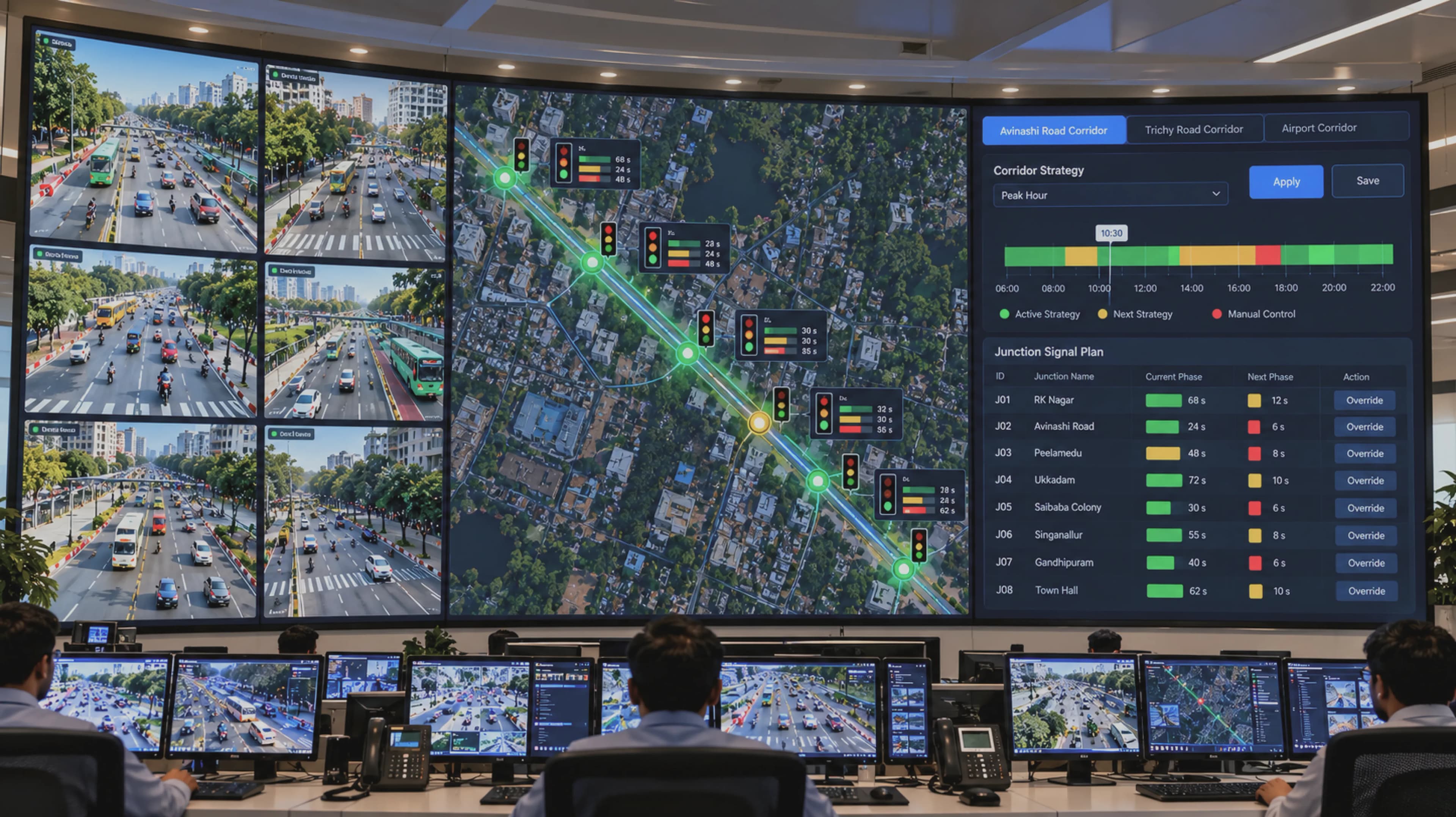Centralized Traffic Corridor Control