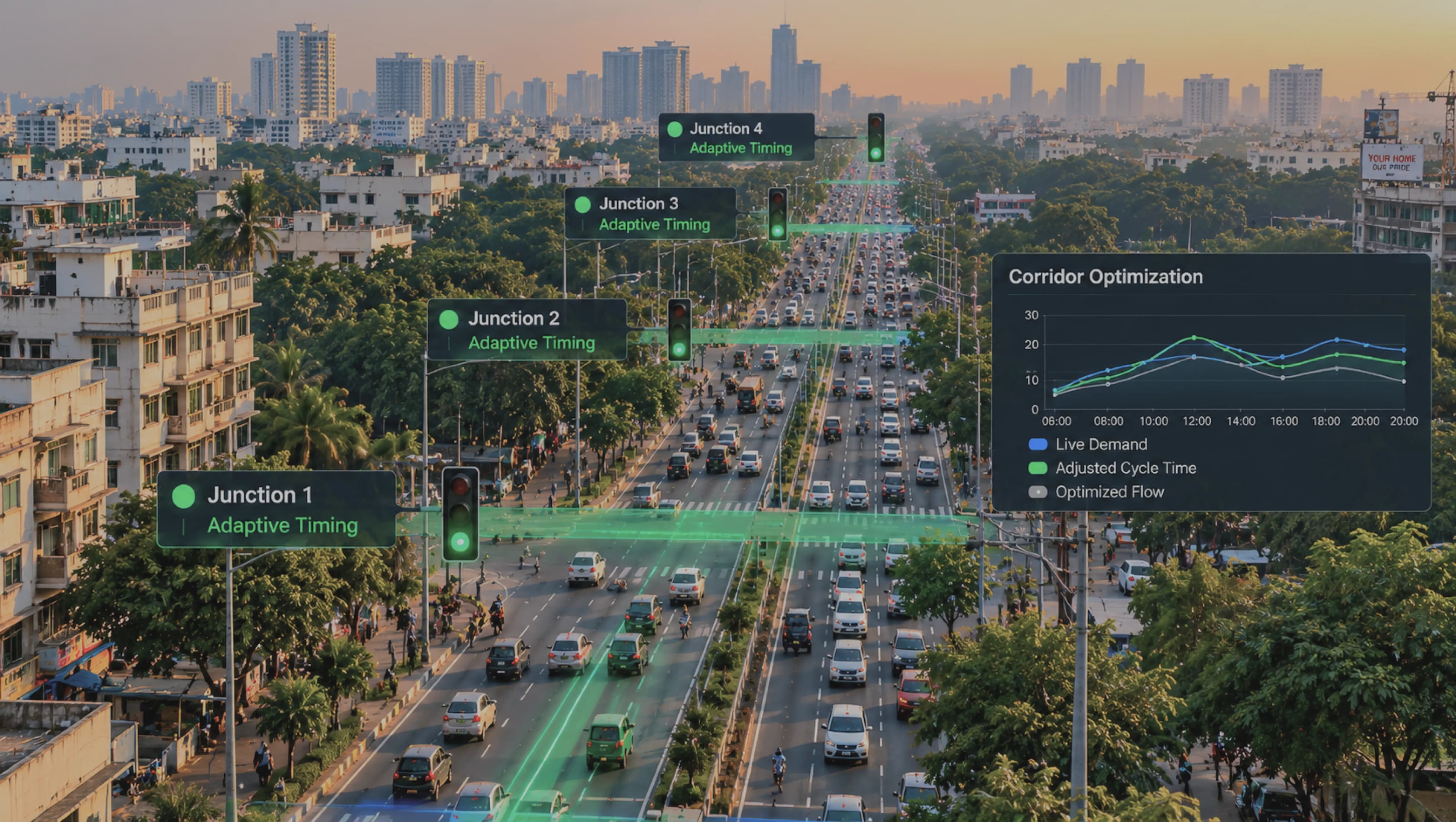 Dynamic Traffic Corridor Optimization