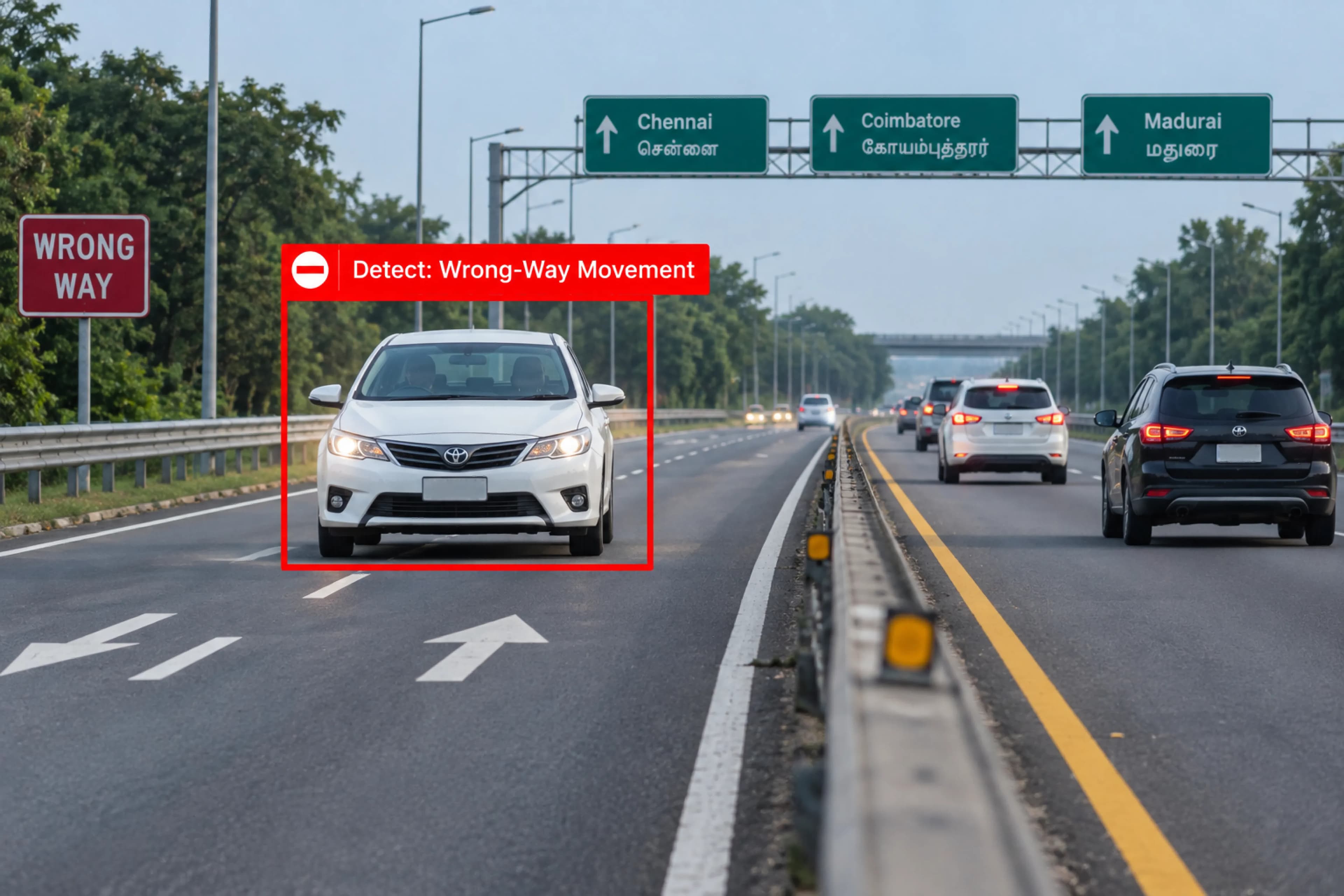 Opposite Direction Vehicle Alert