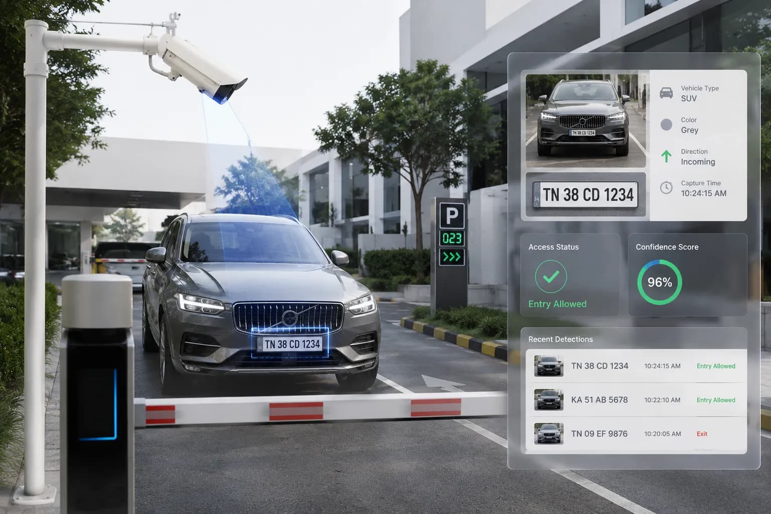 AI Automatic Number Plate Recognition Live Feed Mockup