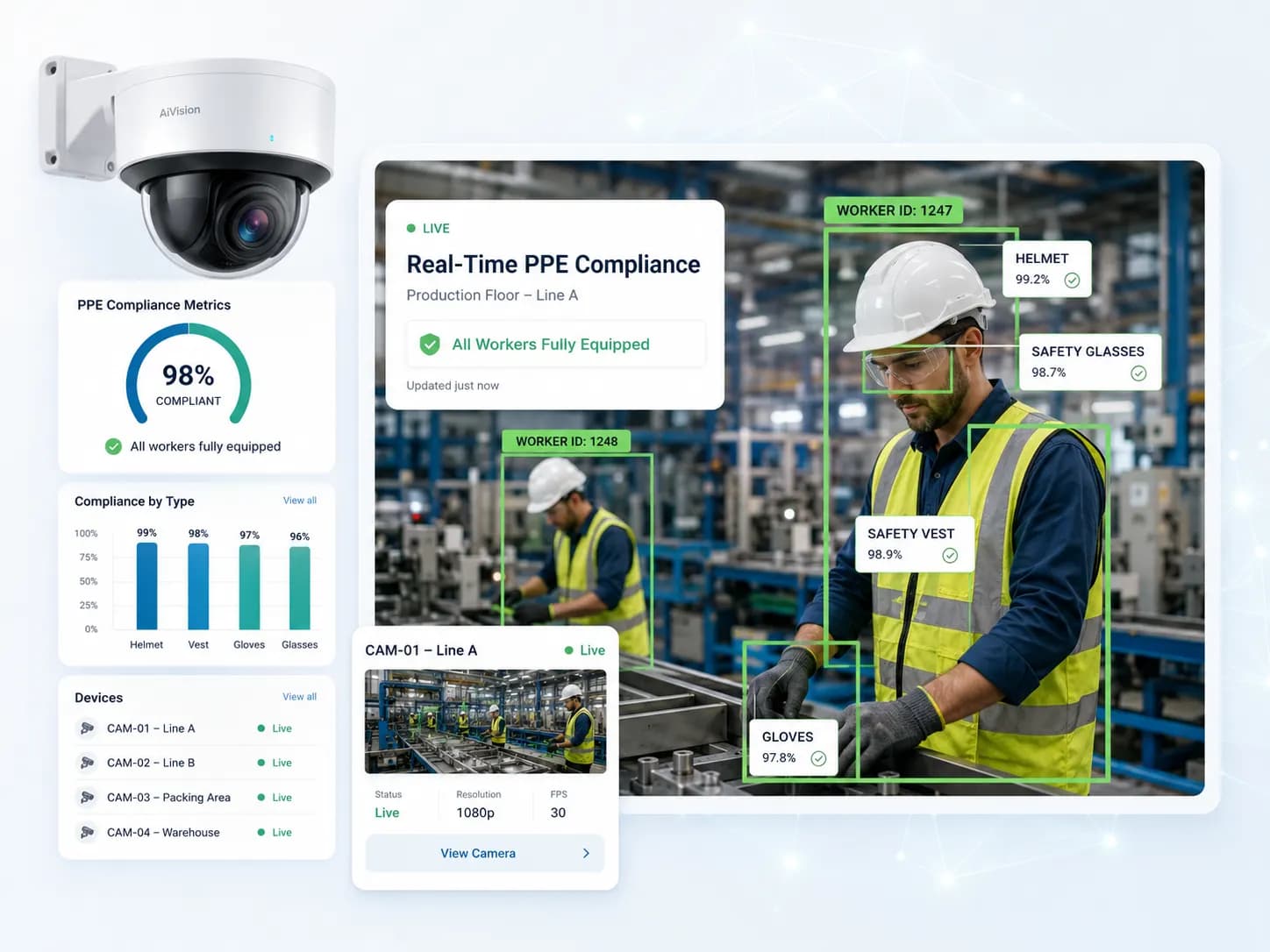 Why PPE Detection Matters live monitoring mockup