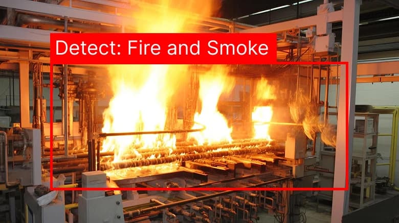 Flames inside factory unit