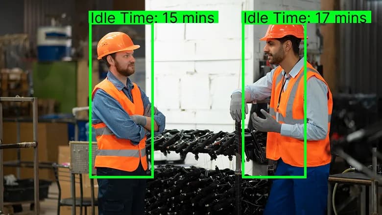 Two workers under monitoring