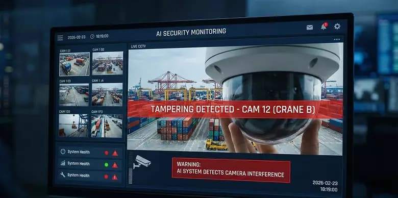 Surveillance screen showing tamper event