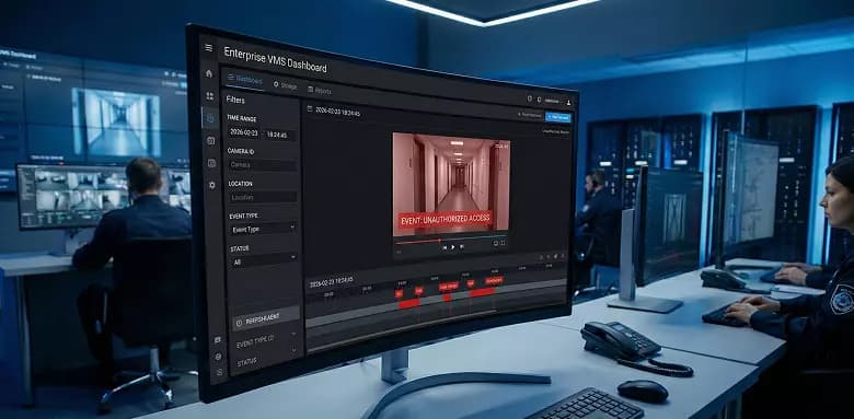 Analyst reviewing recorded event
