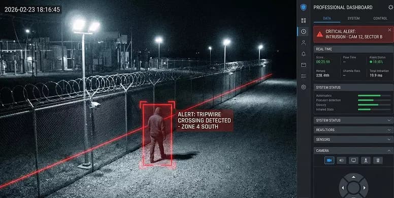 Person crossing fenced boundary