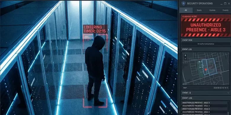 Person standing in server aisle