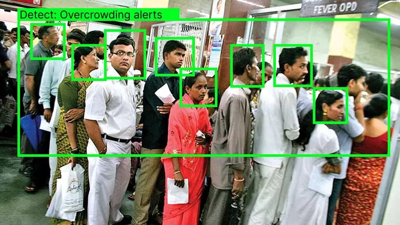 Crowded hospital waiting area