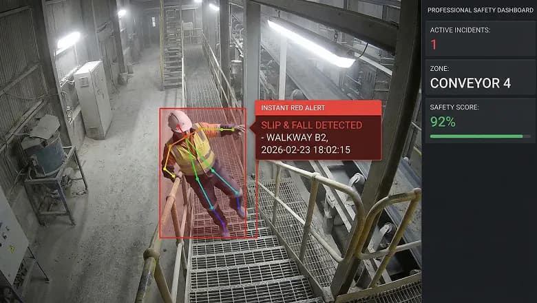 Worker fallen near slope