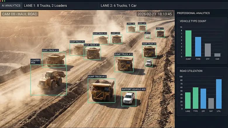 Heavy trucks in mine