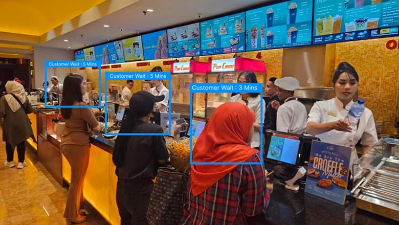 Customers inside store aisle