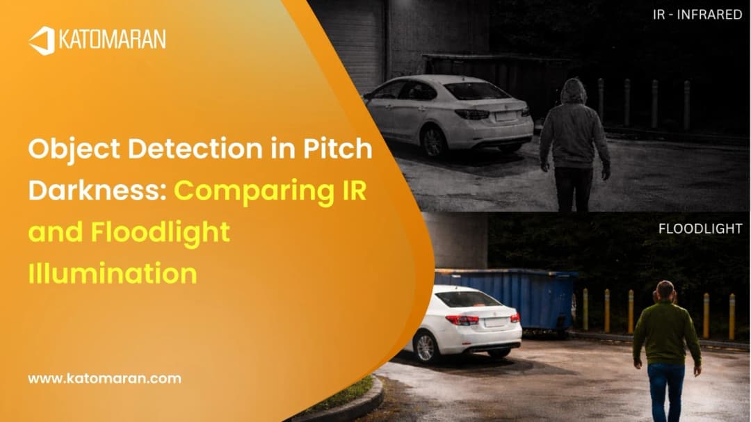 Object Detection in Pitch Darkness: Comparing IR and Floodlight Illumination